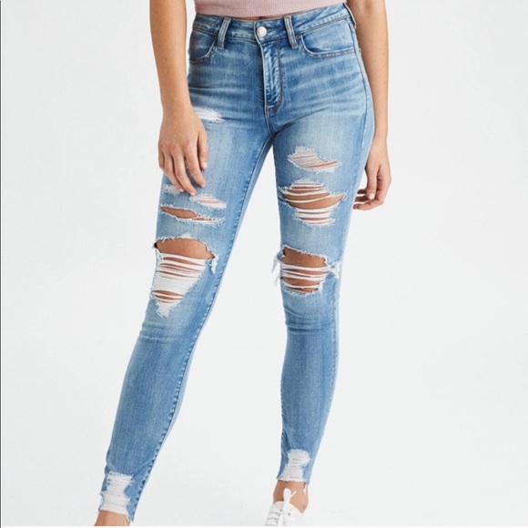 American Eagle Outfitters Denim - American Eagle Distressed Hi-Rise Jegging